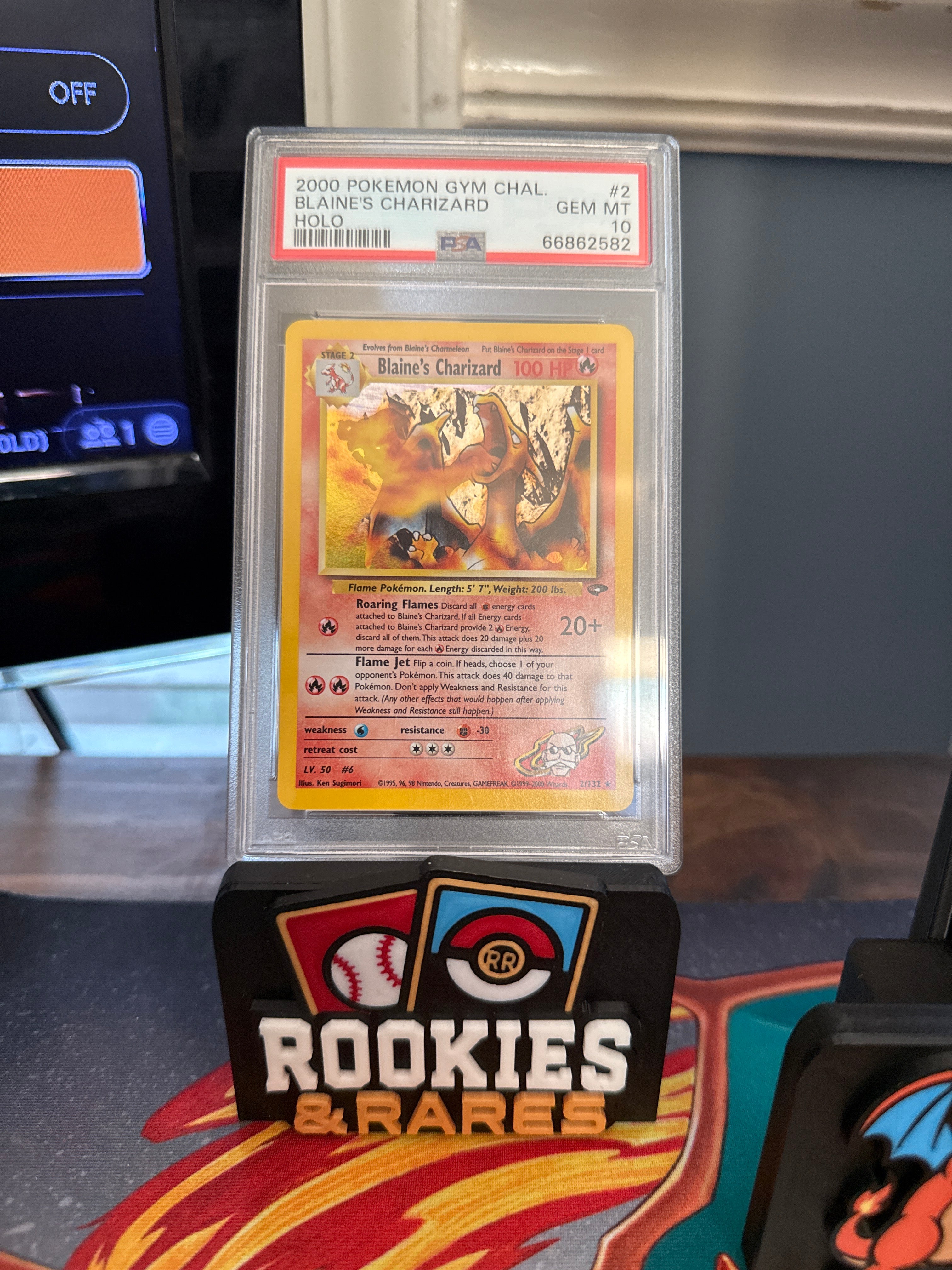 2000 Pokemon Gym Challenge Blaine’s Charizard Holo PSA 10