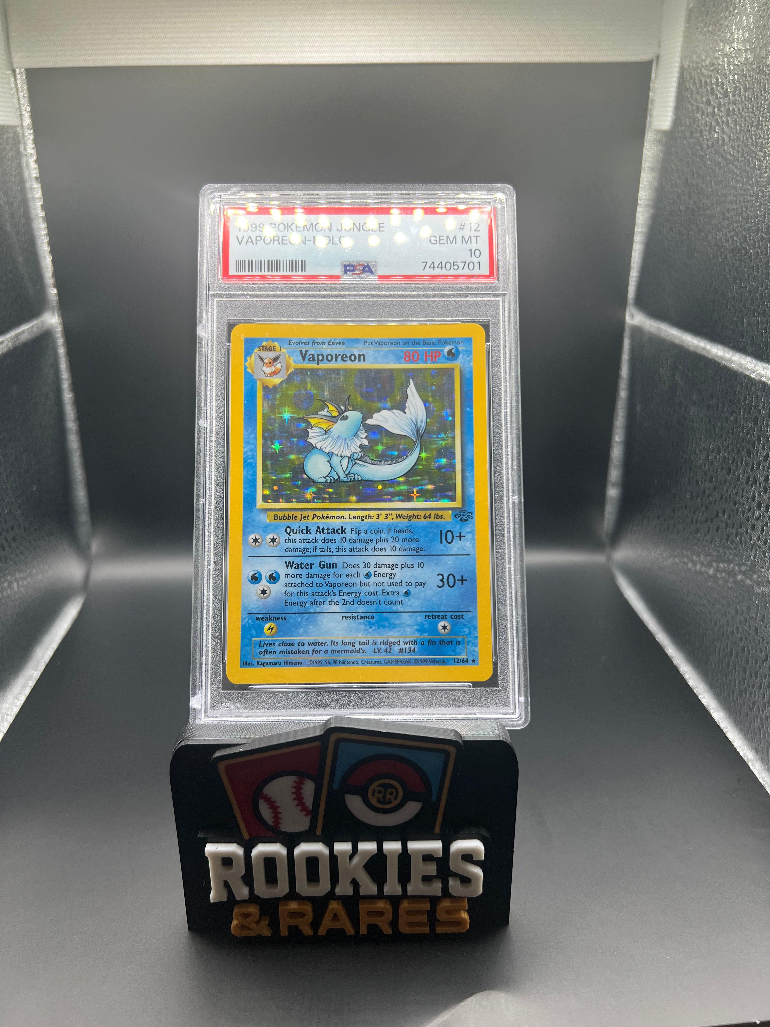 1999 Pokemon Jungle Vaporeon Holo Unlimited PSA 10