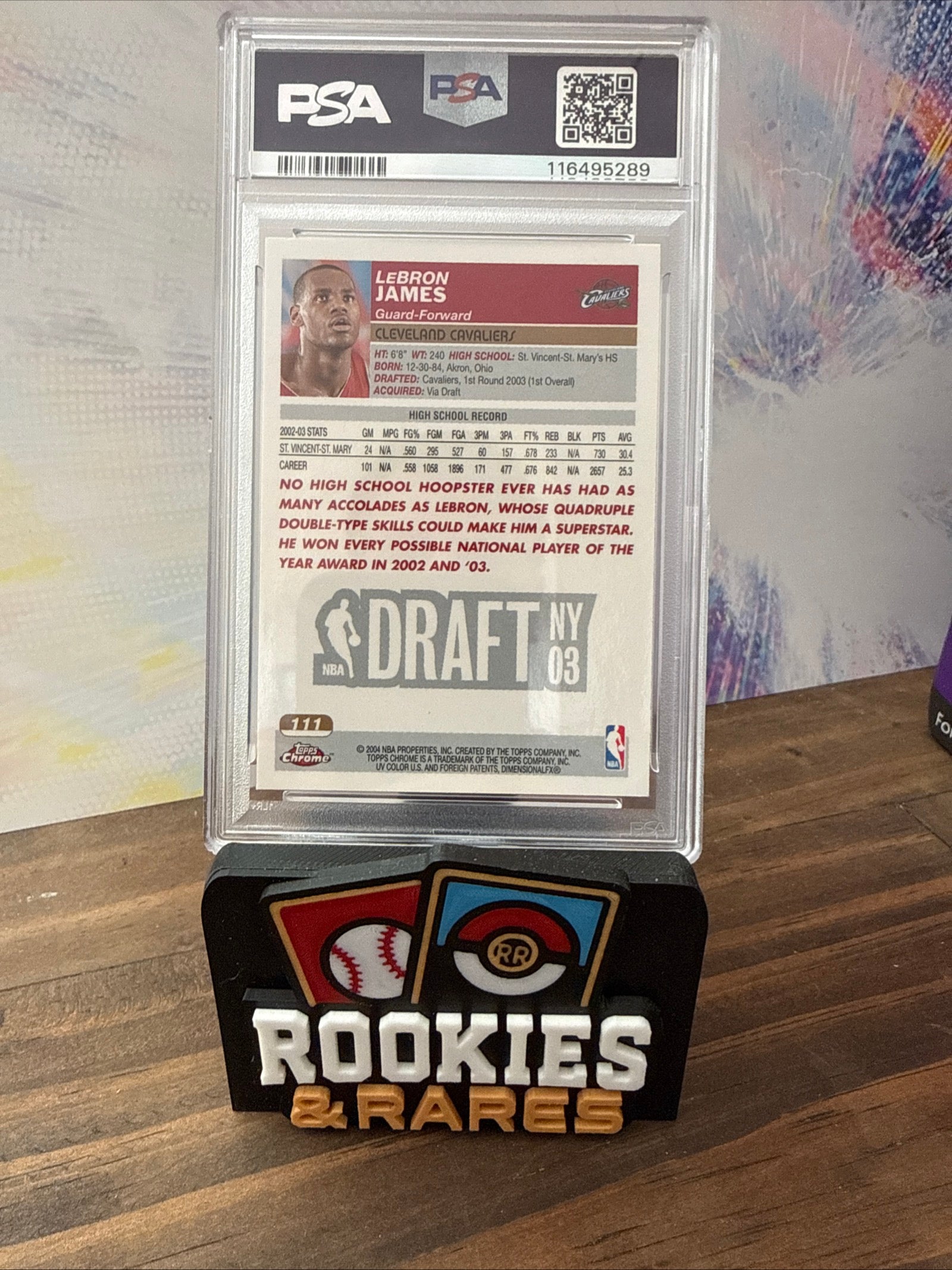 2003 Topps Chrome LeBron James PSA 9